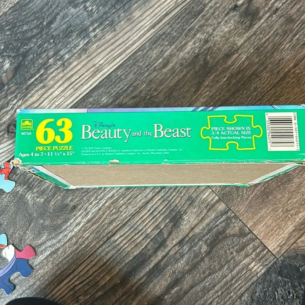 Vintage 1991 Disney Beauty and the Beast 63 Piece Puzzle Ages 4 to 7